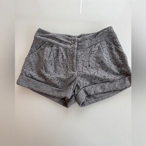 Gray Lace Women Shorts